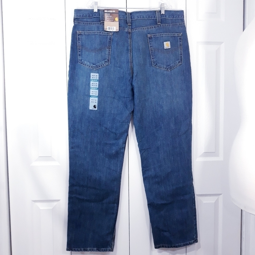Carhartt Men's Relaxed Fit Jean's Blue Denim New with Tag Pants Size 42 × 34